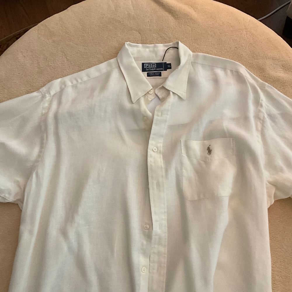 Polo, Ralph Lauren, Long Sleeve Button Up Linen Shirt, Size XL